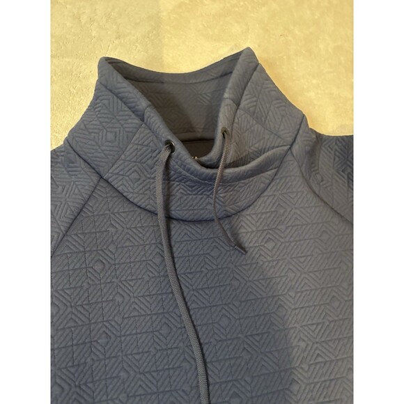 ATHLETA Jacquard Elevation Maroon Pullover Sweatshirt Large Blue Quilted - Picture 3 of 7